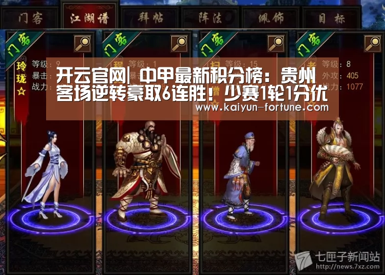 开云官网|
中甲最新积分榜:贵州客场逆转豪取6连胜!少赛1轮1分优势领跑(图4) 开云比分